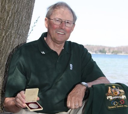David Lean holding silver medal