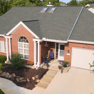 Aerial photo of Woodland Villa, one of Silver Maples condo-style independent living residences.