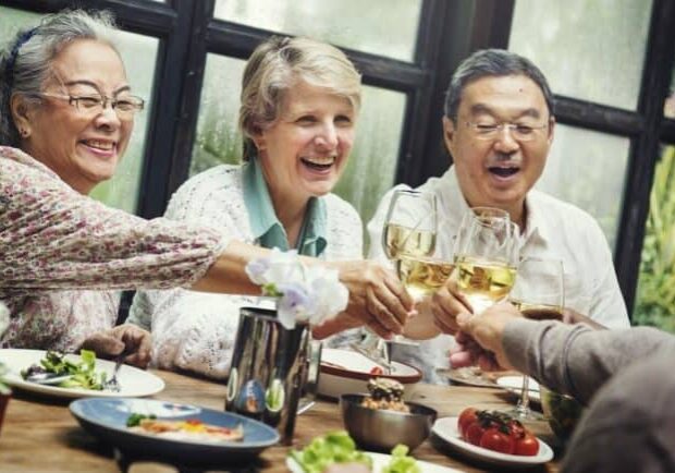 Group of Senior Retirement Meet up Happiness Concept