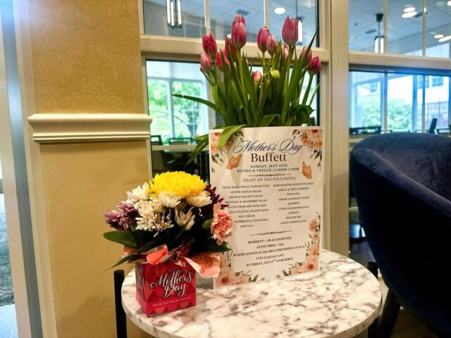 Mother’s Day was filled with beauty, music, and cherished moments at Silver Maples. 💜🌷

We began the special weekend with a Ladies Luncheon on Friday honoring all of the wonderful women in our community. Tables were adorned in soft pastels, fresh flowers, and a touching poem “To Be a Woman” by Donna Ashworth. Residents enjoyed a delicious meal accompanied by lovely live music from Cheryl Beauchamp on piano and Mike Rupprecht on accordion.

The celebration continued with our annual Mother’s Day Buffet on Sunday, where more than 200 residents and family members gathered to enjoy a delicious meal prepared by our amazing Culinary team and quality time together.

From elegant table settings to heartfelt family gatherings, the weekend was a beautiful tribute to the mothers, grandmothers, and extraordinary women who enrich our lives each day.