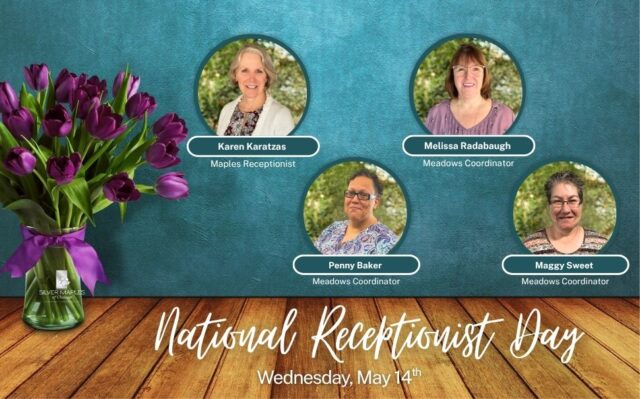 Today we proudly celebrate the warm smiles, compassionate hearts, and incredible knowledge our amazing reception team brings to Silver Maples each day. Your dedication to our residents, their families, and the entire community does not go unnoticed. We’re so grateful for the vital role you play — thank you for everything you do! #nationalreceptionistday