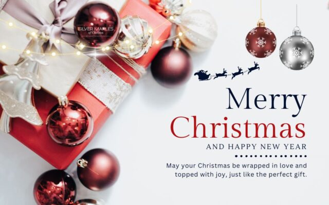 Wishing you a Christmas wrapped in love, topped with joy, and shared with those who matter most. May the warmth of the season stay with you into the New Year, bringing comfort, laughter, and many beautiful moments. Merry Christmas and Happy New Year.