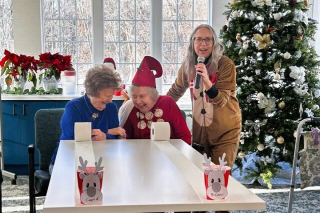 The holiday season has been busy in the best way. Residents bundled up for a cozy bus tour to enjoy the Christmas lights around town—complete with cookies and hot chocolate, of course. We also shared plenty of laughs during Reindeer Games with our staff. Add in lots of festive hats, and the holiday cheer was complete! 🎄
